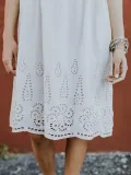 White Graphic Half Sleeve Dresses
