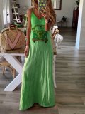 Summer Cotton-blend Sleeveless V-neck Casual Dresses
