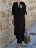 Statement Solid Casual Dress