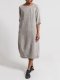 Crew Neck Women Summer Dresses Daytime Solid Dresses