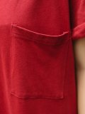 Plus Size Crew Neck Women Red Dress Shift Daytime Pockets Casual Maxi Dress