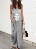 Sleeveless Cotton V Neck Dresses