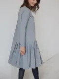 Light Gray Long Sleeve Linen Dresses