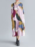 Pink A-line Floral Basic Casual Dress