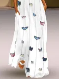 Women Casual Printed Dress Round Neck Summer Shift Holiday Beach Dresses