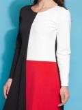 Casual Round Neck Long Sleeve Patchwork Dresses