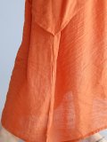 Casual Crew Neck Half Sleeve H-line Solid Maxi Linen Dress