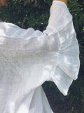 Solid Boho Long Sleeve V Neck Linen Maxi Dresses