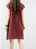 Unique Pocket A-Line Linen Dress