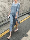 Women Plus Size Dress Shift Daily Short Sleeve Casual Solid Maxi Dress