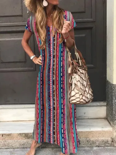Printed Casual Maxi Dress