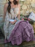 Printed Spaghetti-Strap Cotton-Blend Dresses