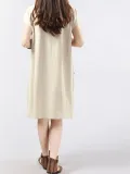 Unique Pocket A-Line Linen Dress