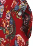 Crew Neck Long Sleeve Floral Printed Plus Size Dress
