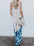 White Swing V-Neck Casual Maxi Dress