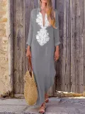 Women Casual Cotton Dress Shift Holiday Maxi Dresses