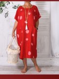 Casual Round Neck Polka Dots Dresses