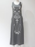 Casual A-line Cats Pockets Sleeveless Plus Size Maxi Dress