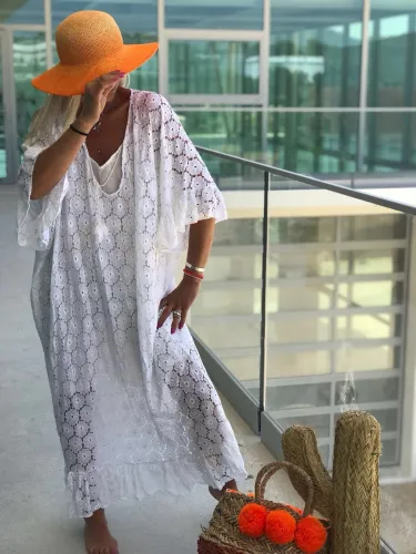 Boho Guipure Lace Short Sleeve Floral Dresses