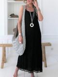 Plus Size Casual Solid Sleeveless Dresses