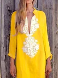 Women Casual Cotton Dress Shift Holiday Maxi Dresses