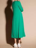 Casual Round Neck Long Sleeve Patchwork Dresses