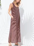 Sleeveless Striped Casual Dresses