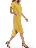 Women Summer Dress Shift Daily Casual Solid Dress