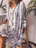 V Neck Printed Vintage Dresses