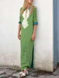 Women Casual Cotton Dress Shift Holiday Maxi Dresses