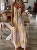 Dyed Printed Maxi Holiday Dress