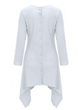 Women Casual Linen Asymmetrical Buttoned Dress