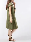 Unique Pocket A-Line Linen Dress