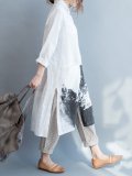 Long Sleeve Cotton Plus Size Dress
