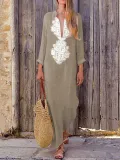Women Casual Cotton Dress Shift Holiday Maxi Dresses