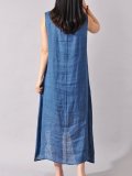 High-Low Round Neck Printed Maxi Dress
