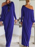 Batwing One Shoulder Casual Dress