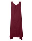 Plus Size Crew Neck Sleeveless Linen Solid Maxi Dress