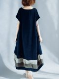 Casual Plus Size Linen Square Neck Shift Dress