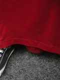 Plus Size Crew Neck Women Red Dress Shift Daytime Pockets Casual Maxi Dress