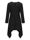 3/4 Sleeve Asymmetrical Ruched Plus Size Dress