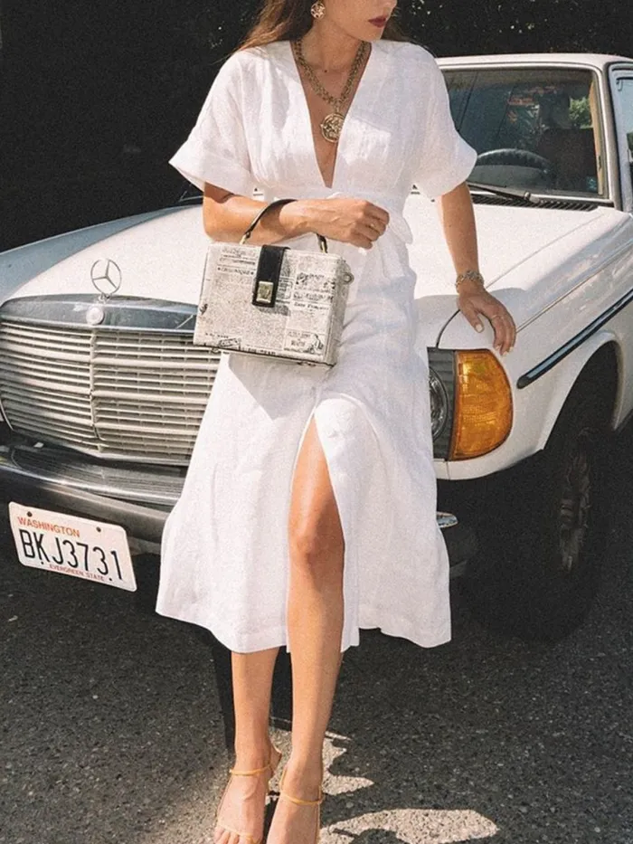 Cotton Vintage Casual Plus Size Dress