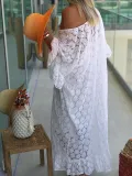 Boho Guipure Lace Short Sleeve Floral Dresses