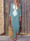 Women Casual Cotton Dress Shift Holiday Maxi Dresses