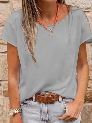 Solid Casual Cotton T-shirts