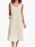 Casual Sleeveless Linen Maxi Dresses