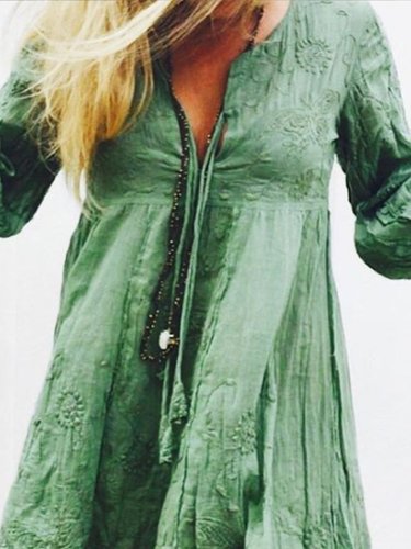 Vintage Printed Big Hem Dress Dresses