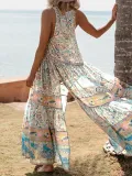 V Neck Casual Floral Maxi Dresses