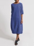 Crew Neck Women Summer Dresses Daytime Solid Dresses