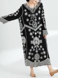 Chic Embroidered Retro Long Dress